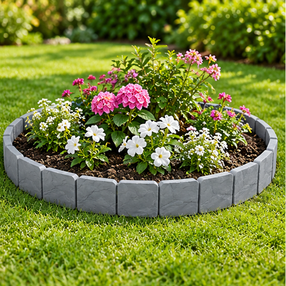 Royeva Interlocking Stone Effect Garden Edging Border Set