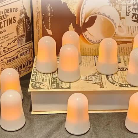 Royeva Rechargeable LED Tea Lights- 12-Pack Flameless Flickering Candles