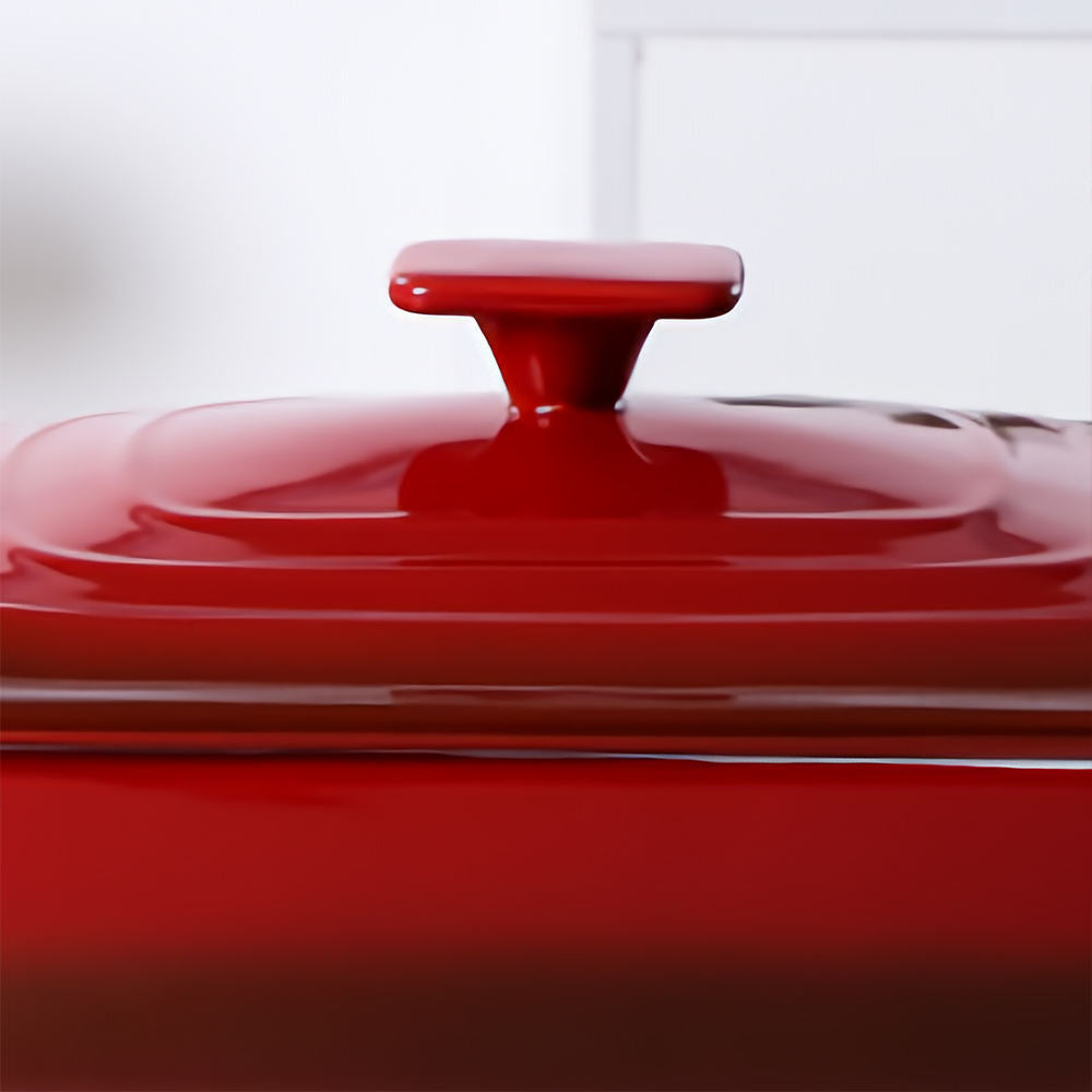 Novara Enamel Cast Iron Roasting Pan with Lid - Versatile 2-in-1 Design