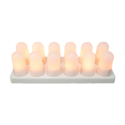 Royeva Rechargeable LED Tea Lights- 12-Pack Flameless Flickering Candles