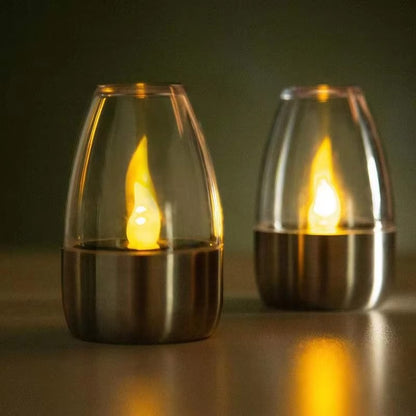 Eloria Solar LED Outdoor Candle Lantern with Flickering Flame Effect