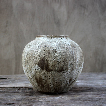 Royeva Handcrafted Wabi-Sabi Ceramic Vase - Artisan Reactive Glaze Pottery for Rustic Decor
