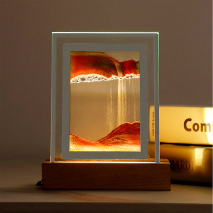 Sovere Flowing Sand Art Table Lamp with Warm LED Lighting for Living Room and Bedroom