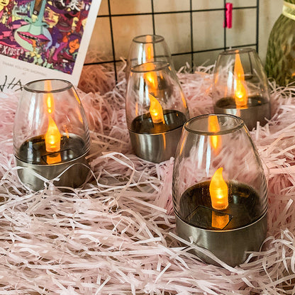 Eloria Solar LED Outdoor Candle Lantern with Flickering Flame Effect
