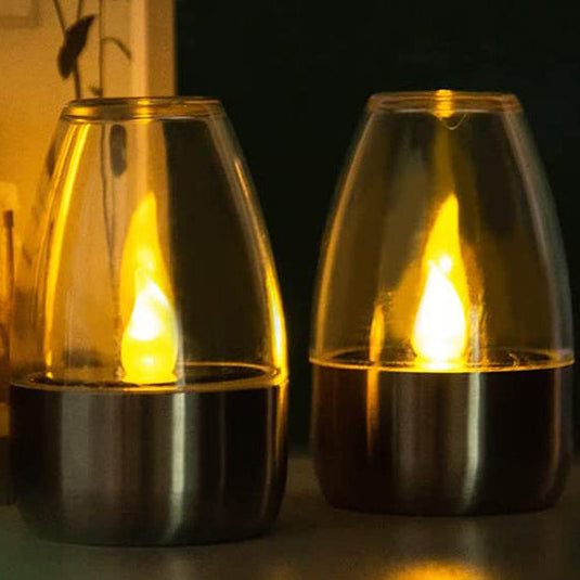 Eloria Solar LED Outdoor Candle Lantern with Flickering Flame Effect