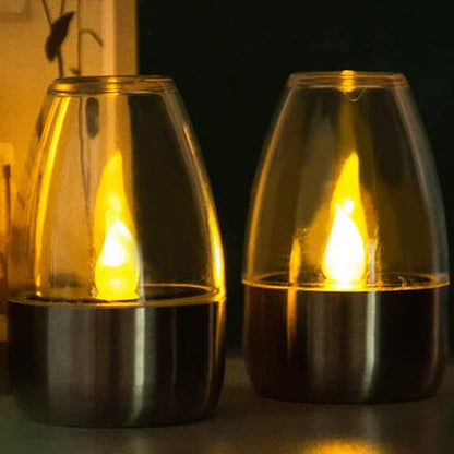 Eloria Solar LED Outdoor Candle Lantern with Flickering Flame Effect