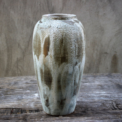 Royeva Handcrafted Wabi-Sabi Ceramic Vase - Artisan Reactive Glaze Pottery for Rustic Decor