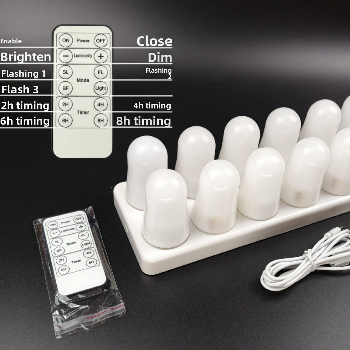 Royeva Rechargeable LED Tea Lights- 12-Pack Flameless Flickering Candles