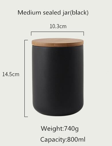 Royelle Ceramic Food Storage Canisters with Bamboo Lids – Modern Kitchen Jars