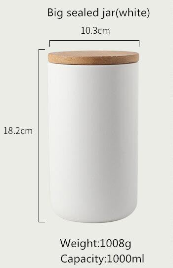 Royelle Ceramic Food Storage Canisters with Bamboo Lids – Modern Kitchen Jars