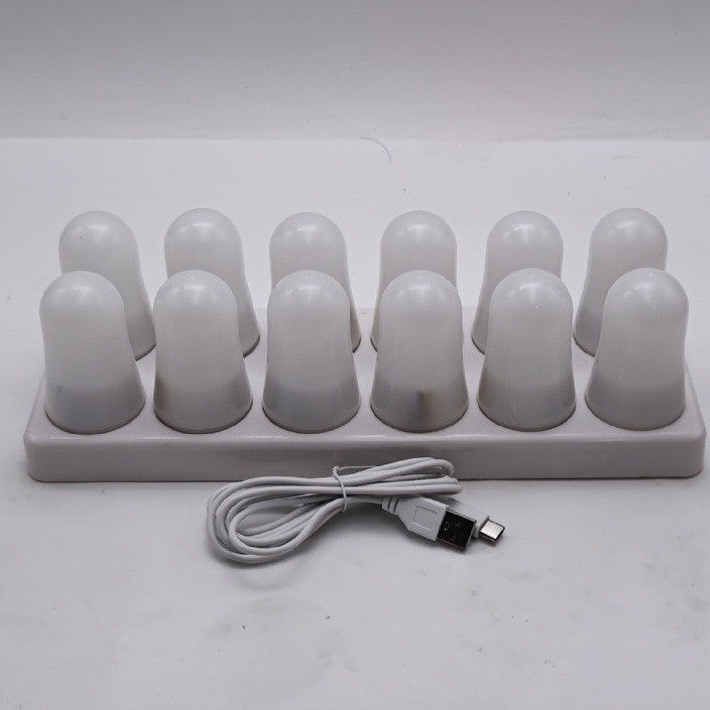 Royeva Rechargeable LED Tea Lights- 12-Pack Flameless Flickering Candles