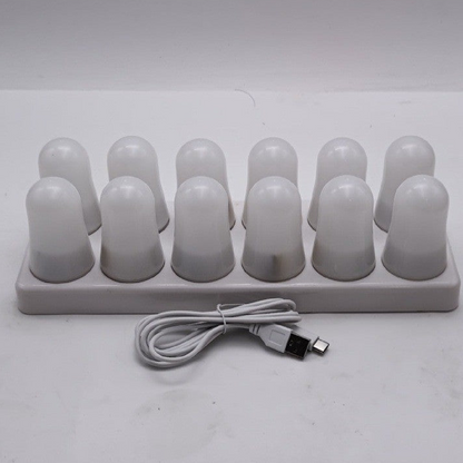 Royeva Rechargeable LED Tea Lights- 12-Pack Flameless Flickering Candles