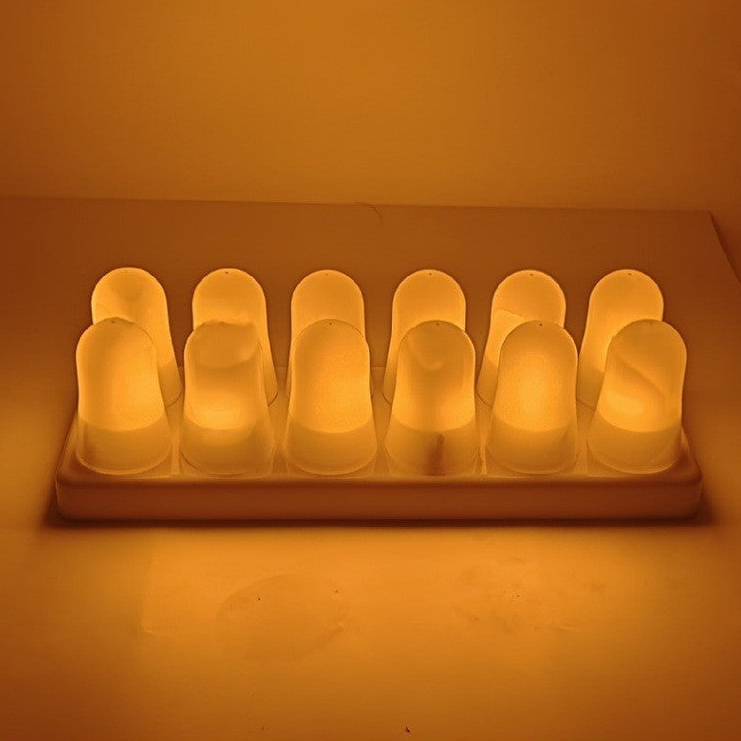 Royeva Rechargeable LED Tea Lights- 12-Pack Flameless Flickering Candles