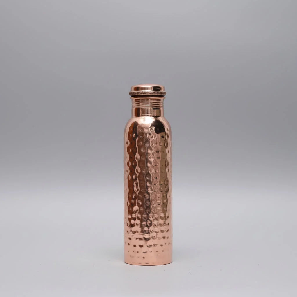 Hammered Copper Water Bottle 800ML – Ayurveda Pure Copper Leakproof & Durable Drinking Bottle | Sansoti 1