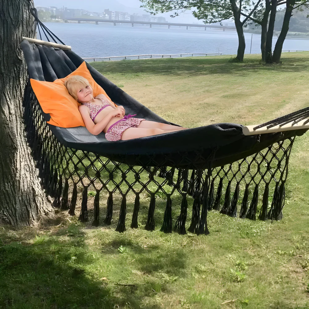 Hammock – Cotton blend, bohemian style for the garden or balcony 1
