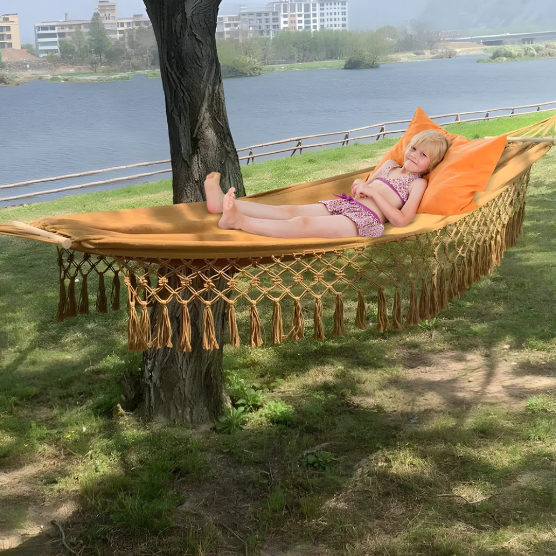 Hammock – Cotton blend, bohemian style for the garden or balcony 2