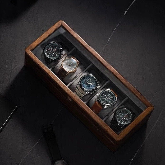 Handcrafted Solid Walnut Watch Display Case 0