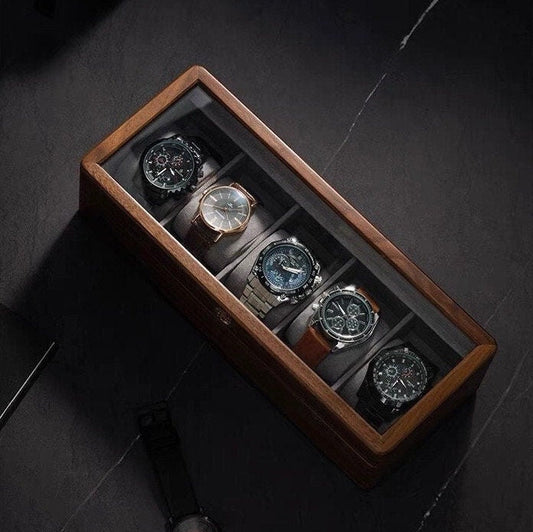 Handcrafted Solid Walnut Watch Display Case 0