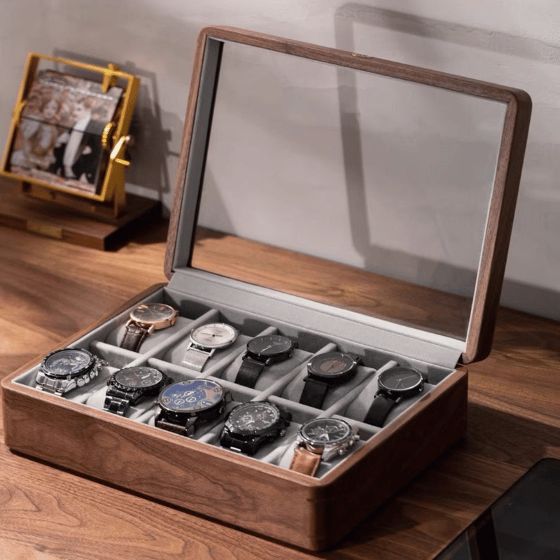 Handcrafted Solid Walnut Watch Display Case 3