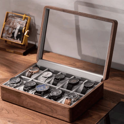 Handcrafted Solid Walnut Watch Display Case 3