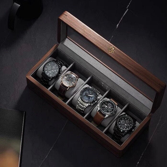 Handcrafted Solid Walnut Watch Display Case 6