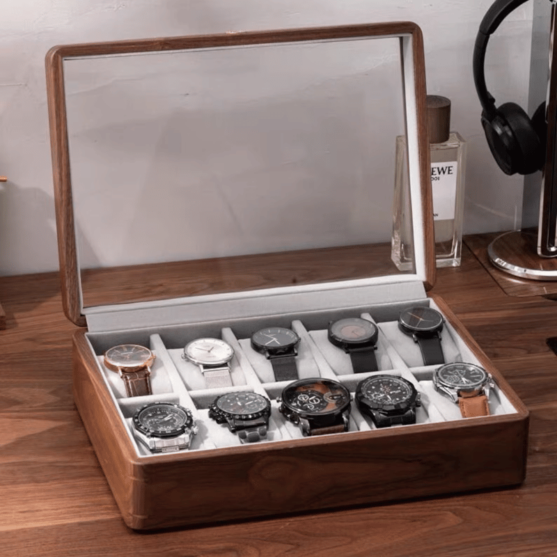 Handcrafted Solid Walnut Watch Display Case 7