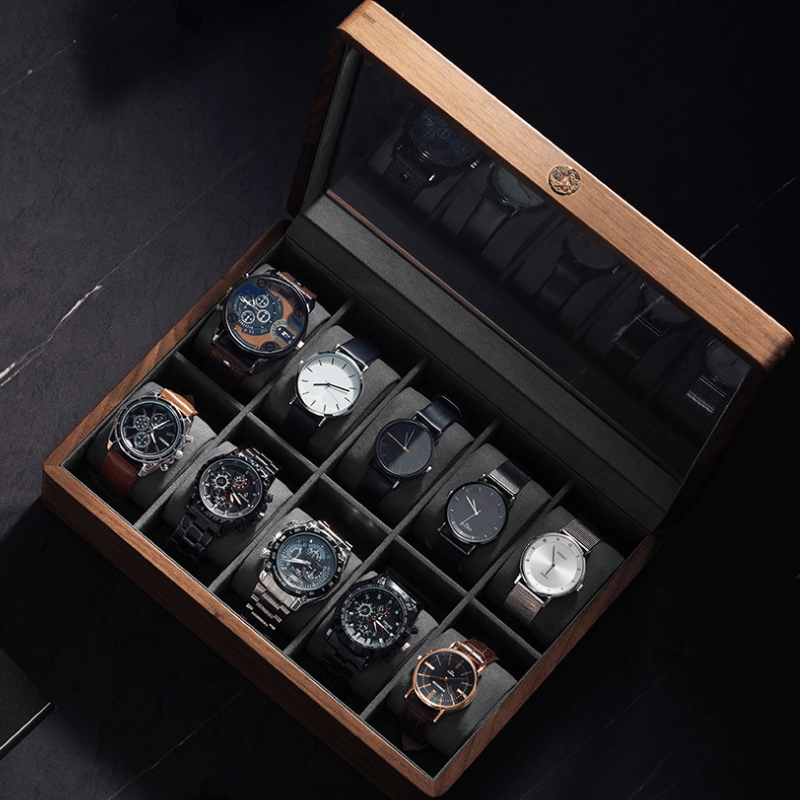 Handcrafted Solid Walnut Watch Display Case 8