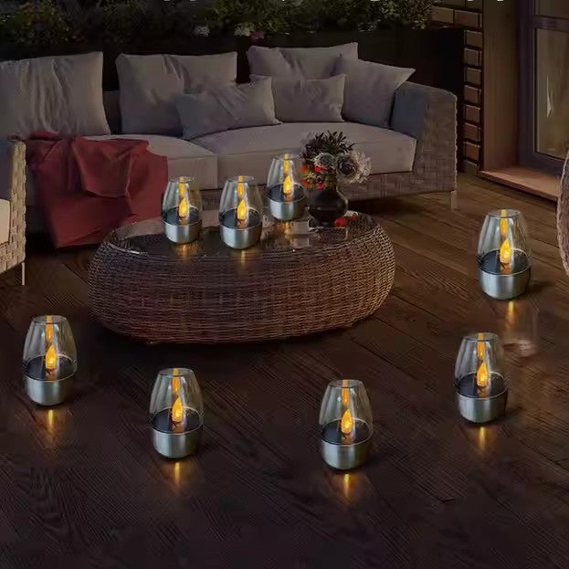 Eloria Solar LED Outdoor Candle Lantern with Flickering Flame Effect
