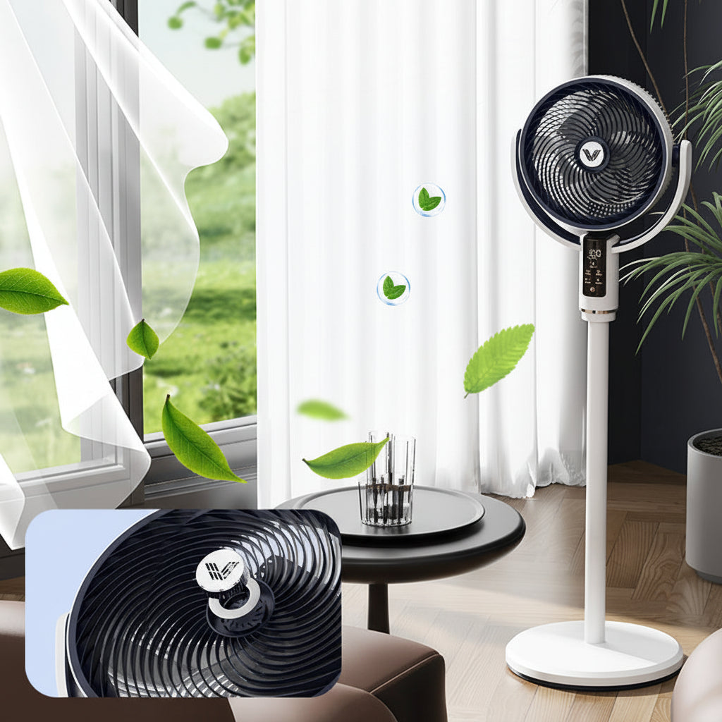 Royora Oscillating Pedestal Fan with 10 Speeds, 90-Degree Oscillation & Remote Control