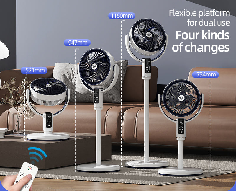 Royora Oscillating Pedestal Fan with 10 Speeds, 90-Degree Oscillation & Remote Control