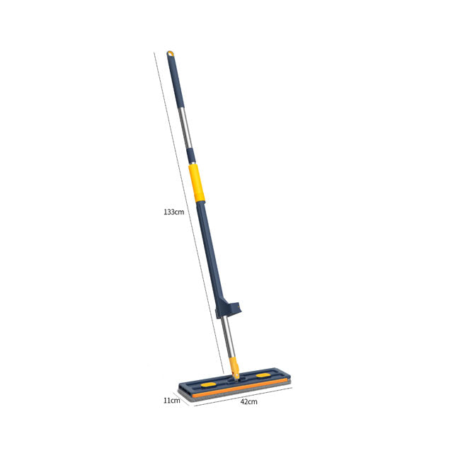 Royeva Flexible Flat Mop with Self-Wringing System & Microfiber Pads for Cleaning