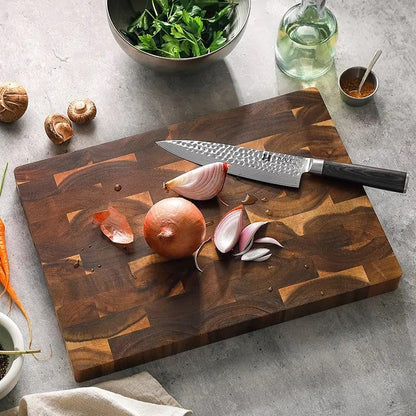 Eloria Acacia Wood End Grain Cutting Board for Kitchen Prep & Serving