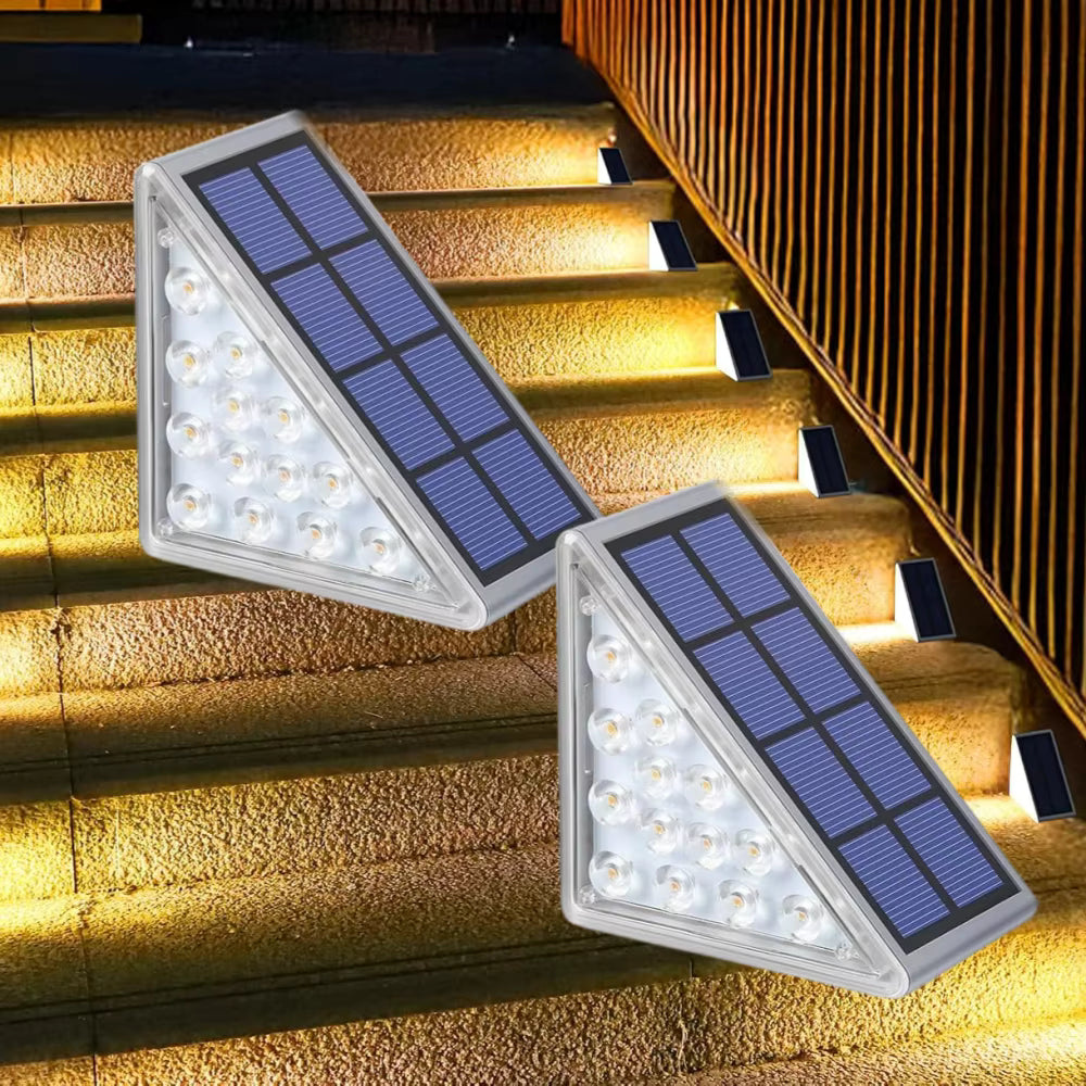 Royora Outdoor Solar Step Lights Warm White LED Waterproof Deck Lighting for Garden, Patio