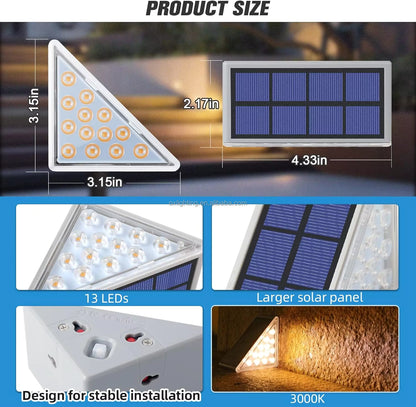 Royora Outdoor Solar Step Lights Warm White LED Waterproof Deck Lighting for Garden, Patio