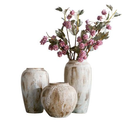 Royeva Handcrafted Wabi-Sabi Ceramic Vase - Artisan Reactive Glaze Pottery for Rustic Decor