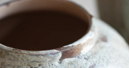 Royeva Handcrafted Wabi-Sabi Ceramic Vase - Artisan Reactive Glaze Pottery for Rustic Decor