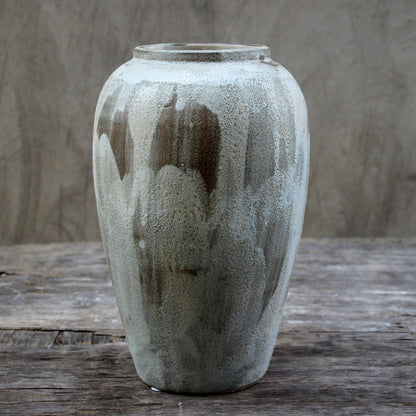 Royeva Handcrafted Wabi-Sabi Ceramic Vase - Artisan Reactive Glaze Pottery for Rustic Decor