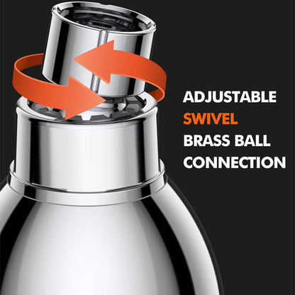 High Pressure Shower Head | Anti-Clog Nozzles | Chrome, Matt Black & Brushed Nickel | G1/2" Brass 3