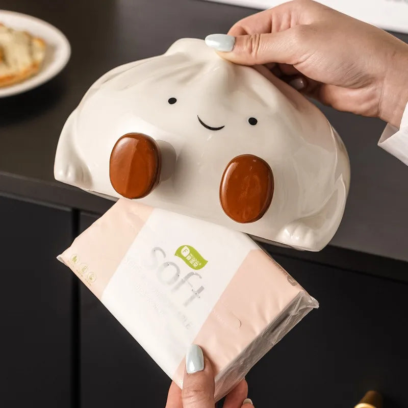Ins Style Whimsical Ceramic Tissue Box Ornament 4