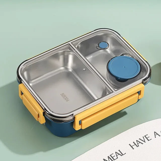 Insulated Stainless Steel Lunch Box with Divided Compartments and Leak-Resistant Lid 10