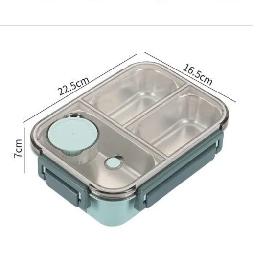 Insulated Stainless Steel Lunch Box with Divided Compartments and Leak-Resistant Lid 6