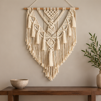 Royelle Woven Macrame Wall Hanging Large Boho Tapestry For Living Room Decor