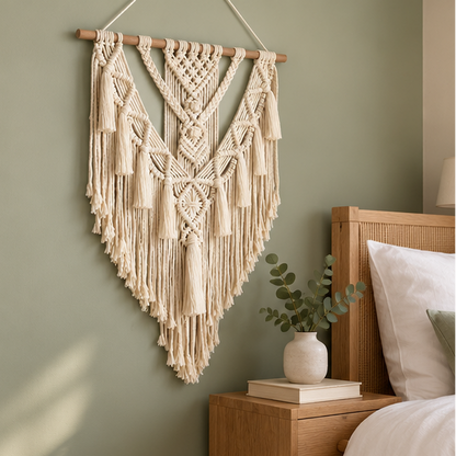 Royelle Woven Macrame Wall Hanging Large Boho Tapestry For Living Room Decor