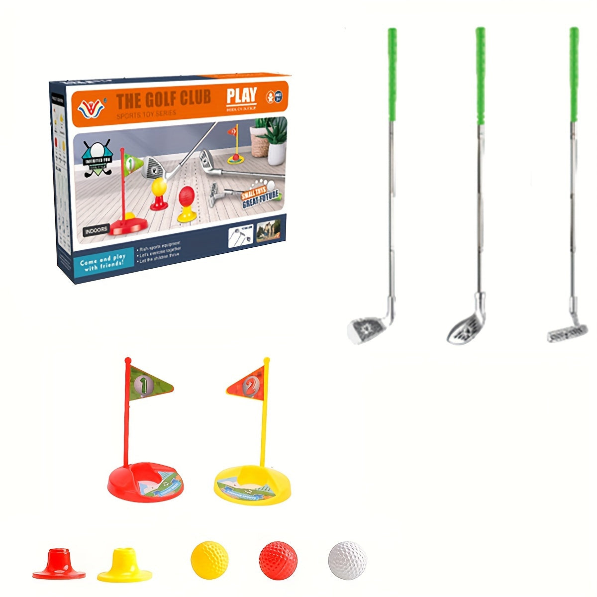 Kids Golf Club Set | Adjustable Telescopic Clubs | Ages 3–8 | Indoor & Outdoor | Complete Set 6