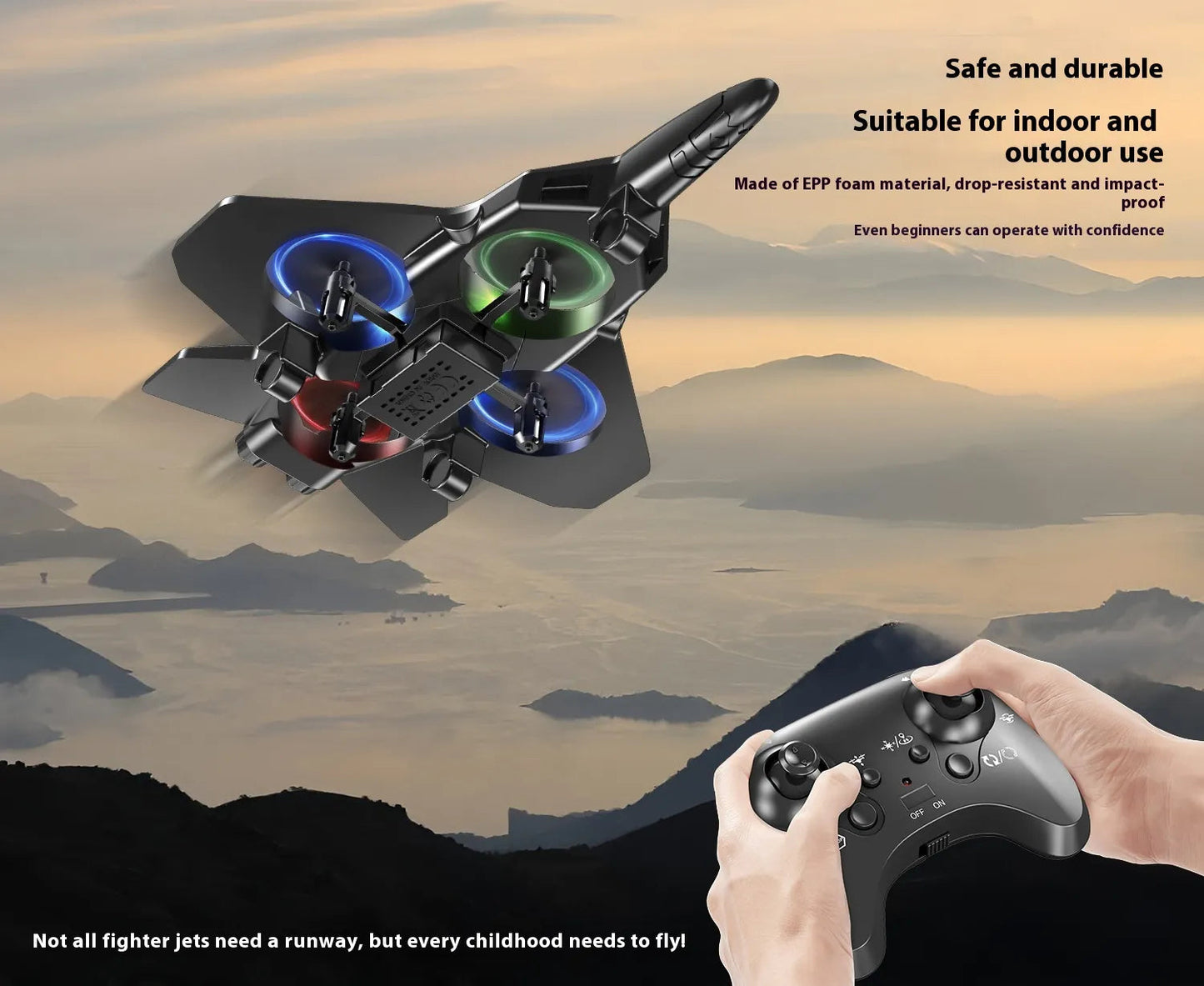 Kids LED Foam Drone | Crash-Resistant | Remote Control | Beginner-Friendly | Ages 5+ 5
