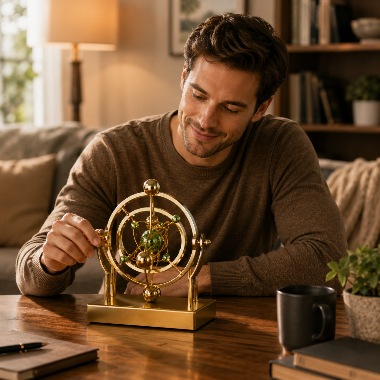 Kinetic Art Desk Decor - Celestial Orbit Perpetual Motion Pendulum 2