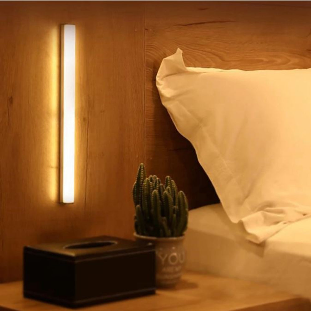 LED Motion Sensor Night Light for Under Bed, Wireless Warm White Lamp 1