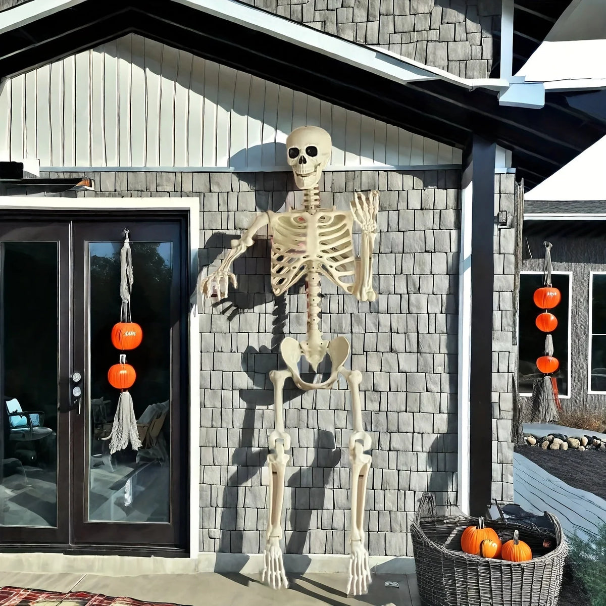 Large 5.5ft Halloween Skeleton Posable Outdoor Display Figure 1