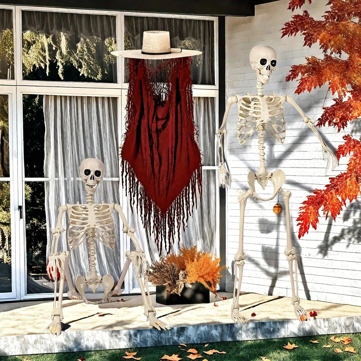 Large 5.5ft Halloween Skeleton Posable Outdoor Display Figure 4