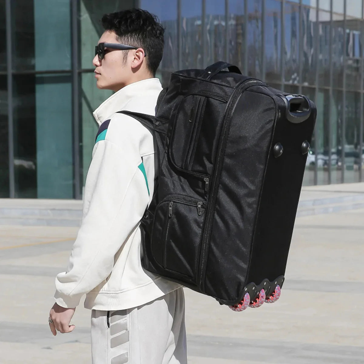 Large Capacity Waterproof Travel Duffel Bag with Wheels for Men & Women 2